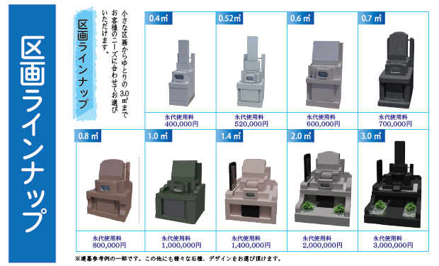 区画ラインナップ