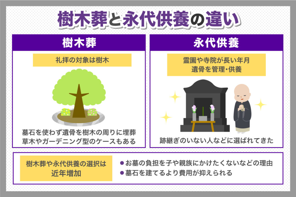 樹木葬と永代供養の違いとは？　向いている人や選び方のポイントを解説